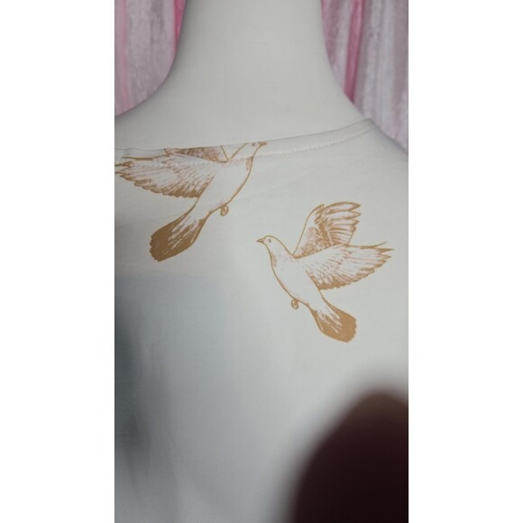 Art Beautiful White Tree Bird Tropical Kimono Maxi Robe One Size - Picture 8 of 16